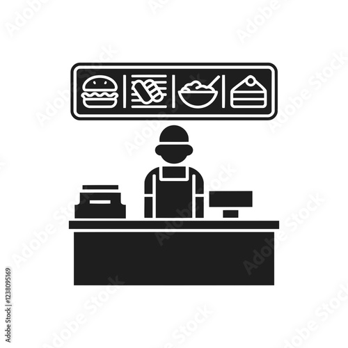 Fast food counter icon