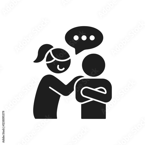 Conversation with Arms Crossed Icon