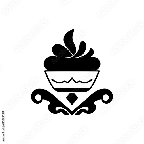 A delectable cupcake, adorned with whipped cream and a touch of elegance. This image is perfect for food blogs, bakeries, and dessert lovers. Indulge your senses with this sweet treat!
