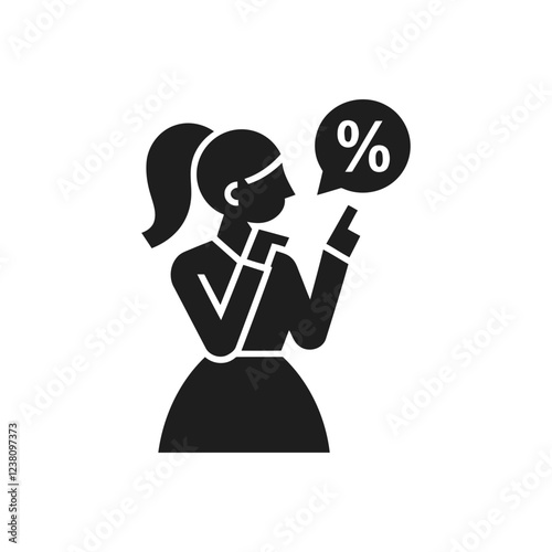 Saleswoman Thinking Icon