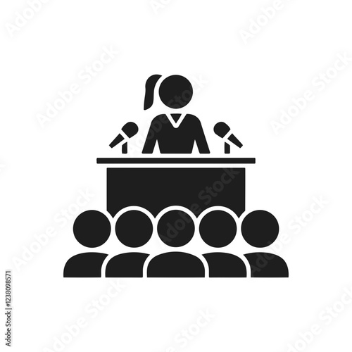 Woman Public Speaker Icon