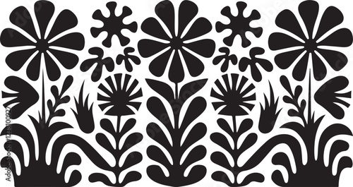 Matisse curves aestethic seamless flower patterns | Groovy abstract flower art set | Botanic vector illustration | Set of groovy abstract botanical floral background in trendy naive retro hippie