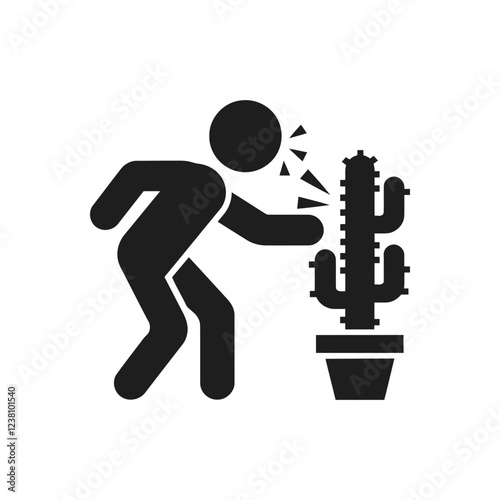 Pain from cactus touch icon