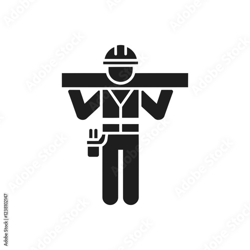 Worker carrying load icon