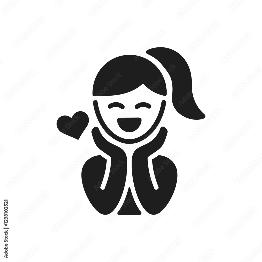 Fototapeta premium Happy Girl Love icon