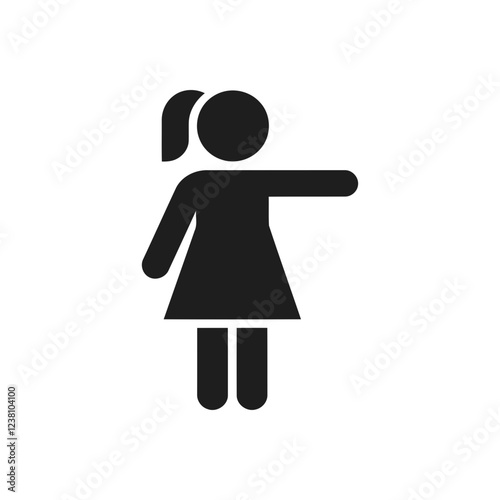 Female Pointing Gesture Icon