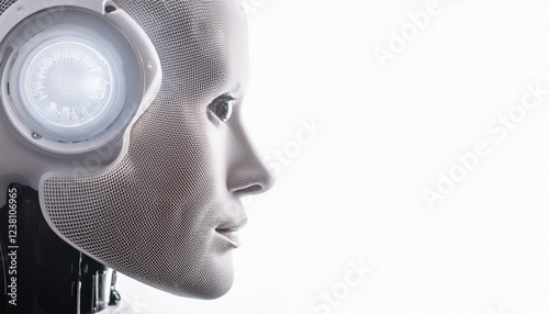 robotic head profile, artificial intelligence, future technology photo