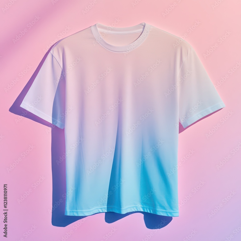 Pastel toned t-shirt display studio environment product photography soft lighting minimalist concept Pastel toned t-shirt display studio environment product photography soft lighting minimalist concept