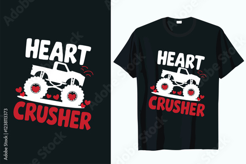 heart crusher t-shirt design vector