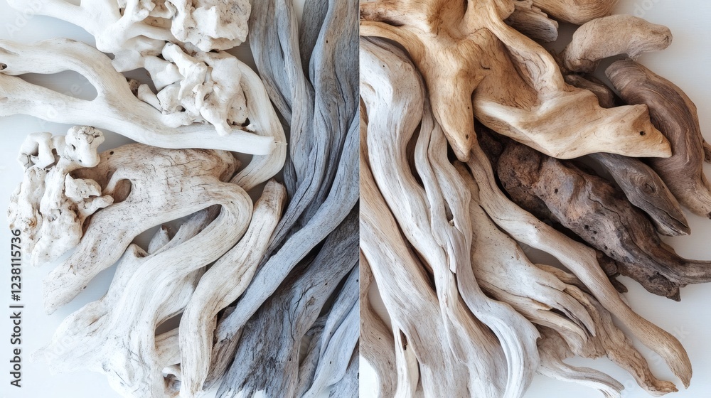 Driftwood Collection Bleached, Gray, and Brown Coastal Wood Textures