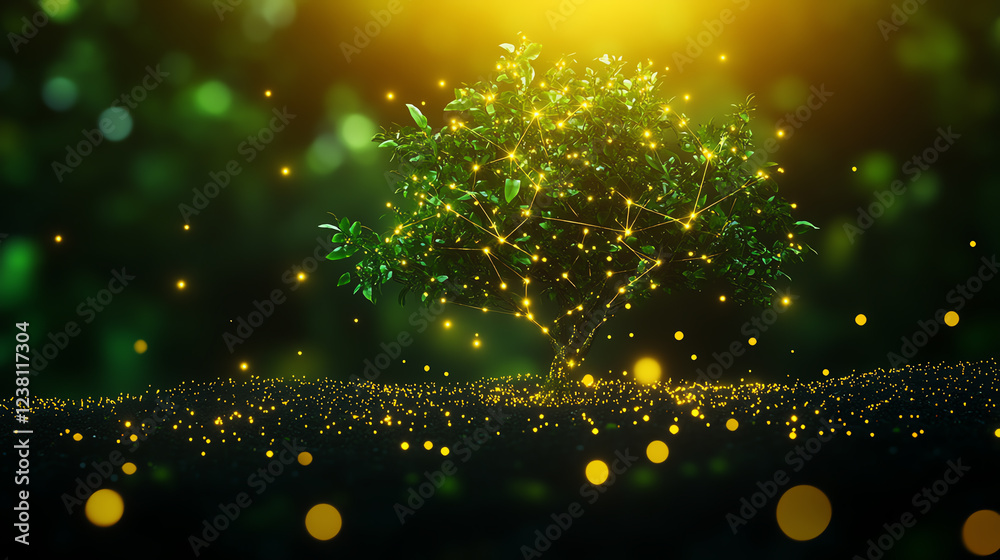 A tree with interconnected branches forming a network A tree with interconnected branches forming a network