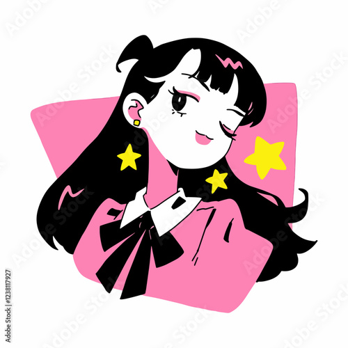 Happy women's day. Girls power. Vector illustration of a cool woman