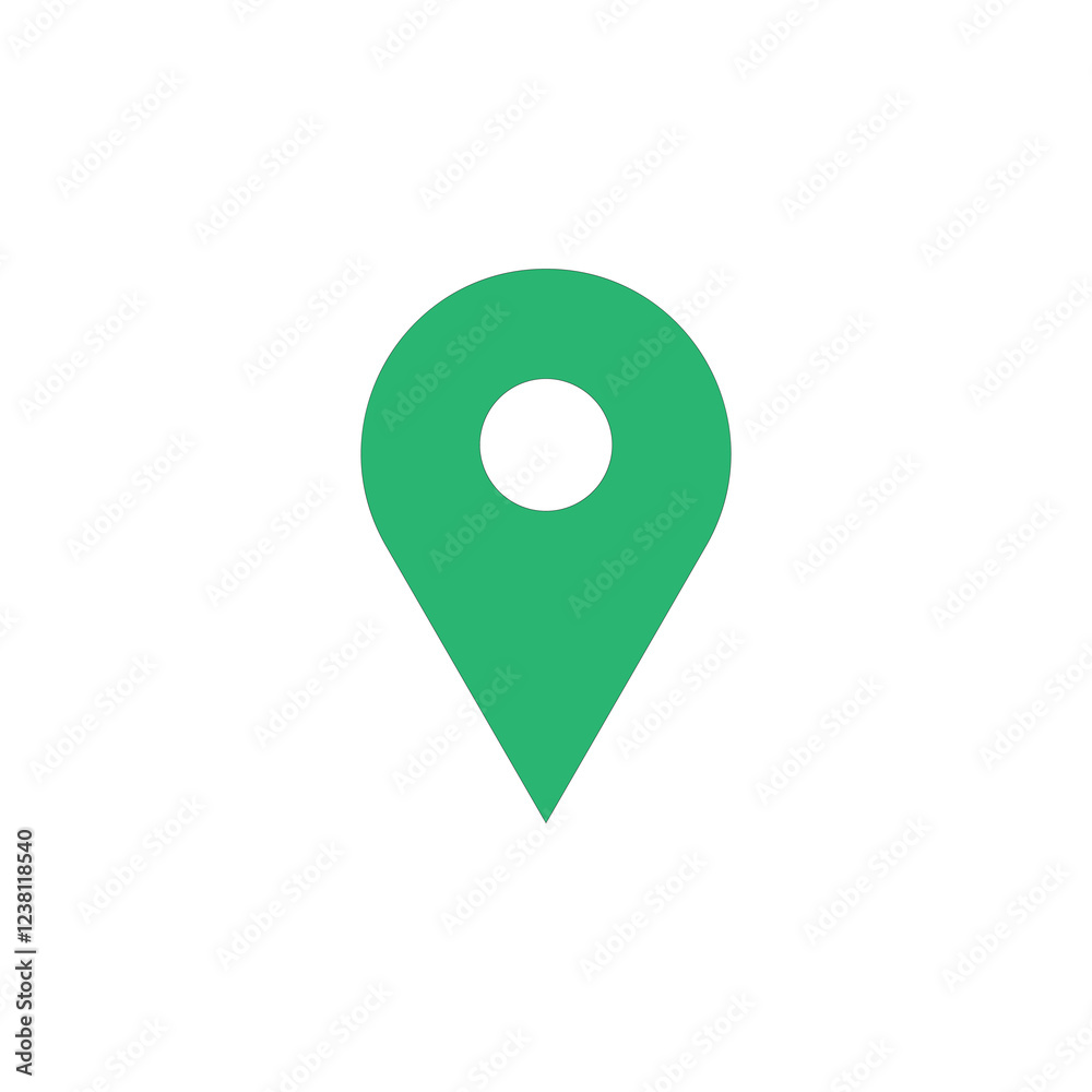 pin pointer location marker icon. vector symbol in green