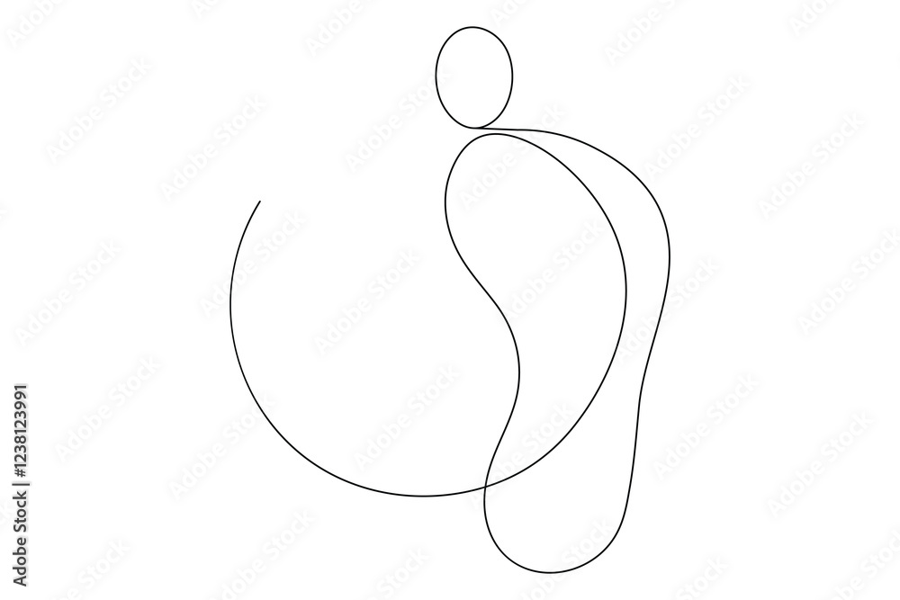 Foot sole continuous one line art of isolated outline vector flat illustration Foot sole continuous one line art of isolated outline vector flat illustration