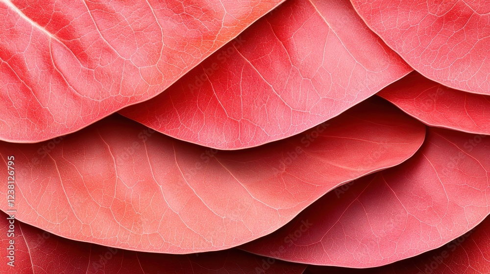 Obraz premium Delicate Close-Up of Vibrant Pink Leaves Layered in Beautiful Textures and Patterns for Nature Lovers