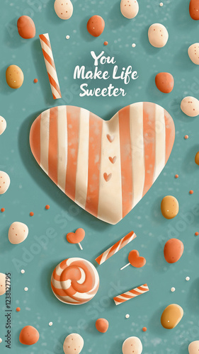 A heart made of candy