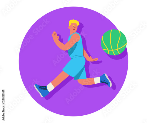 Dribbling female basketball player.