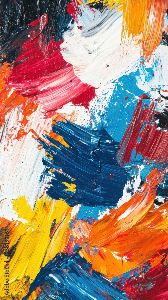 Fototapeta premium Vibrant Abstract Paint Texture Art in Bold Colors and Brush Strokes