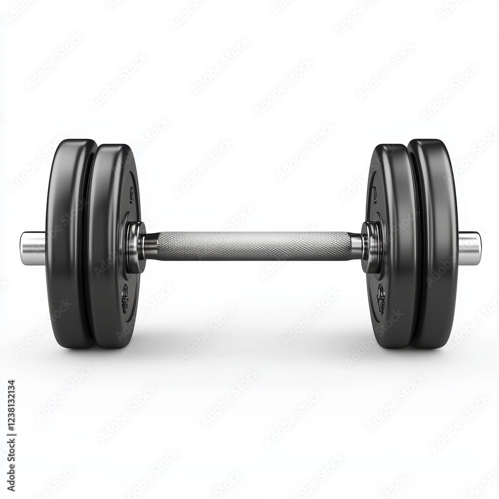 n adjustable dumbbell with removable plates and a metal bar, isolated on a clean white background n adjustable dumbbell with removable plates and a metal bar, isolated on a clean white background