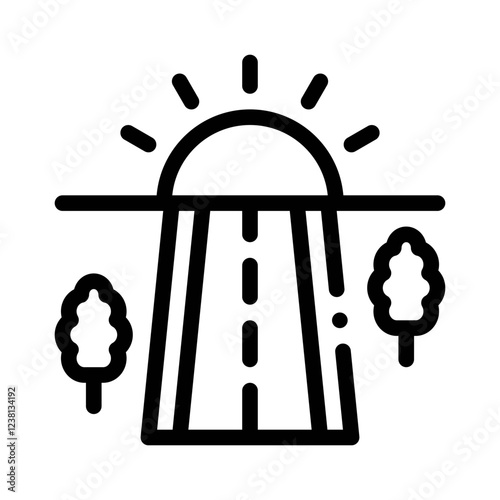 sunset line icon