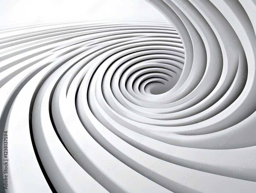 Fototapeta premium Swirling patterns of white create an illusion of depth and motion in modern design