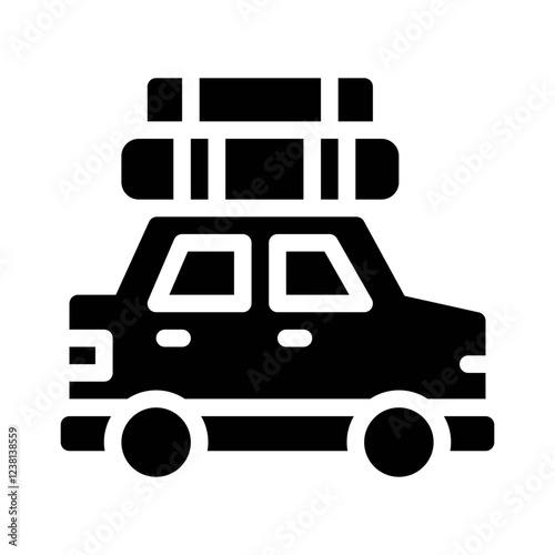 car trip glyph icon