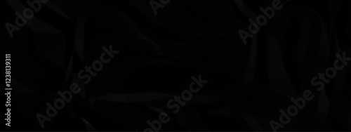 Black crumpled paper texture. Black wrinkled paper texture. Black paper texture. Black crumpled and top view textures can be used for background of text or any contents.