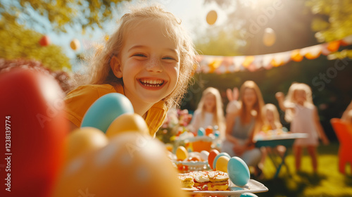 A family enjoys Easter in a...