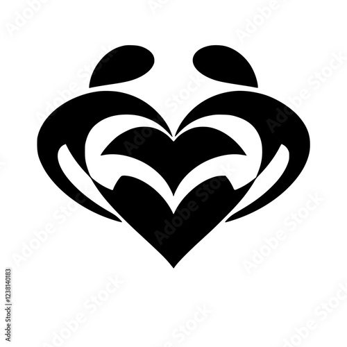 Abstract Heart Symbol: Unity, Love, and Togetherness.  A powerful visual representation of interconnectedness, compassion, and shared affection.