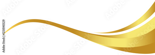 gold wave curve, golden wave corner shape for element, stripes ribbon golden graphic, striped gold