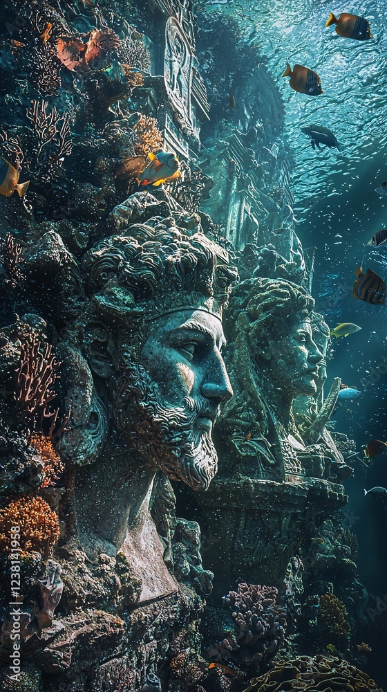 Submerged Stone Faces Encased in Coral, Enchanting Ocean Depths Phone Wallpaper in 4K
Submerged Stone Faces Encased in Coral, Enchanting Ocean Depths Phone Wallpaper in 4K