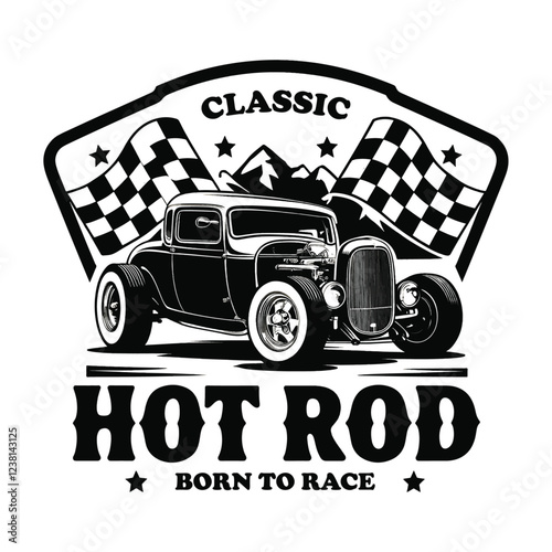 Classic Hot Rod T-Shirt Design - Celebrate Speed and Style with This 'Born to Race' Graphic Tee. Perfect for Car Lovers, Racer Fans, and Vintage Enthusiasts. Ideal for Casual Wear or Gifts!
