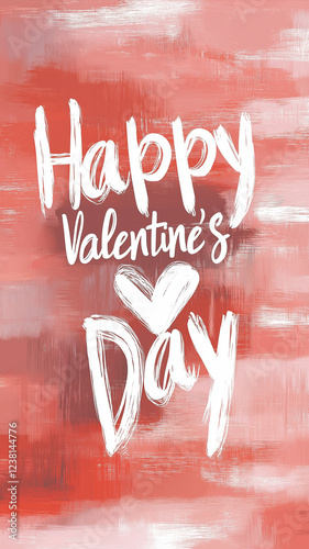 A red and pink background with white text that says Happy Valentine's Day