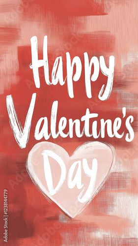 A red and pink background with a heart