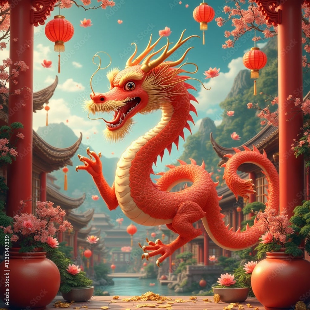 Obraz premium chinese new year dragon