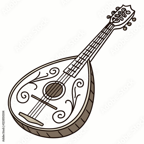 mandolin color vector image on a white background