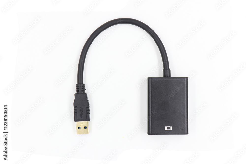 USB Convert HDMI on the white background USB Convert HDMI on the white background
