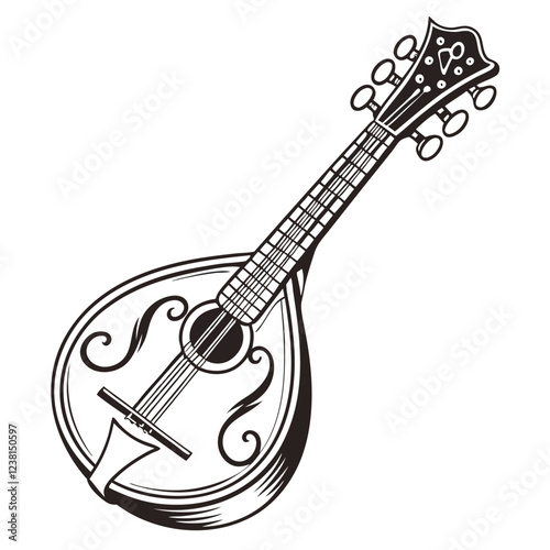 mandolin color vector image on a white background