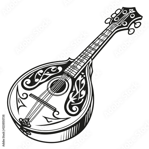 mandolin color vector image on a white background