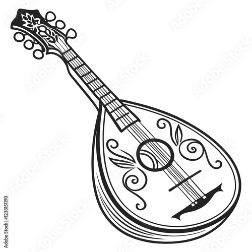 mandolin color vector image on a white background