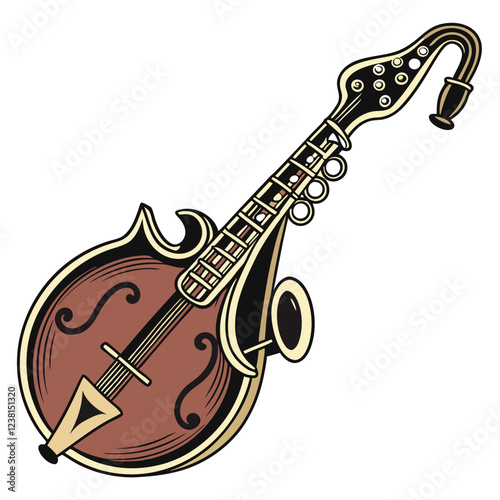 mandolin color vector image on a white background