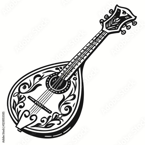 mandolin color vector image on a white background