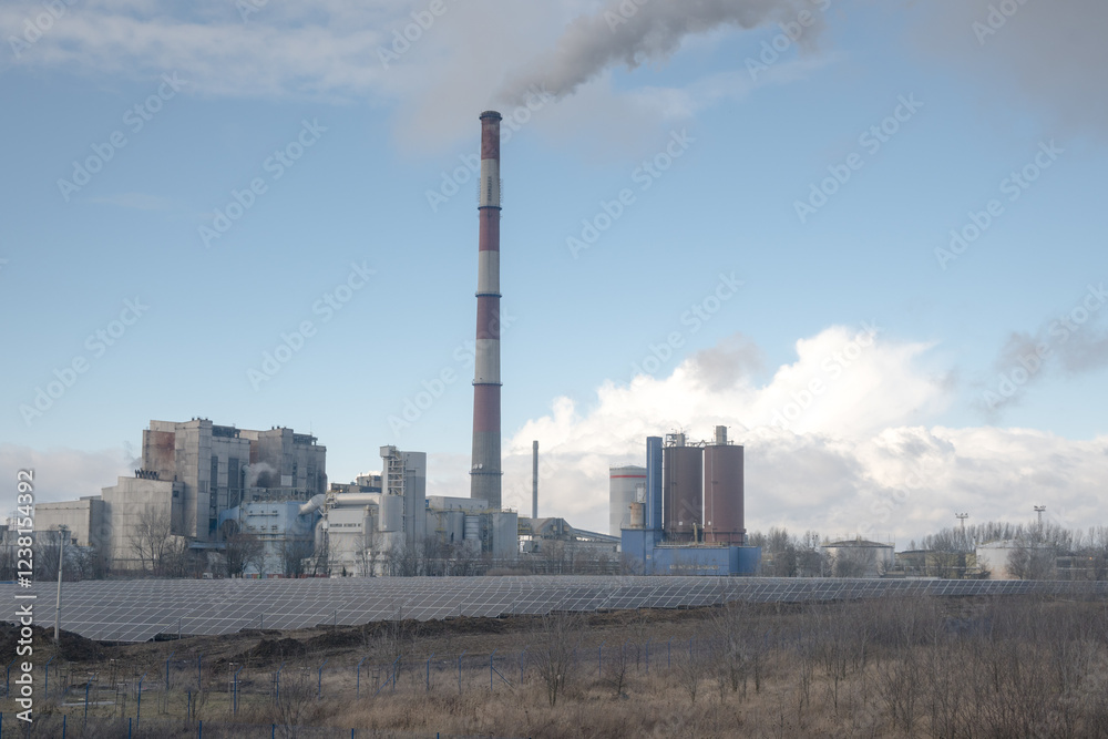 A coal-fired power plant emits greenhouse gases into the atmosphere.
A coal-fired power plant emits greenhouse gases into the atmosphere.