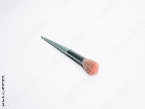 Make up paintbrush on white background, Cosmetic makeup brush isolated on white background.Blush, eyeshadow contour, foundation, concealer bronzer, angled brushes. makeup set. beauty concept.