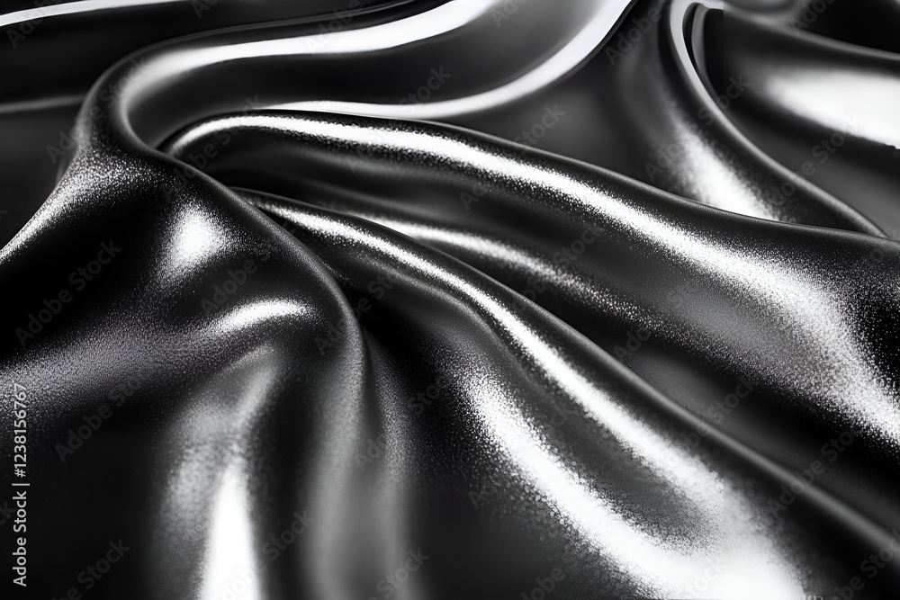 Fototapeta premium Draped Dark Gray Silk Fabric Texture Background