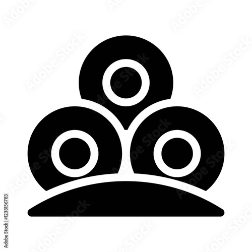 hay bale glyph icon