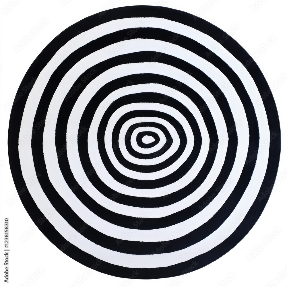 Naklejka premium Black and White Circular Pattern with Alternating Concentric Circles