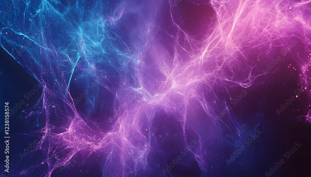 Naklejka premium Abstract Nebula Cosmic Web Pink Blue Hues
