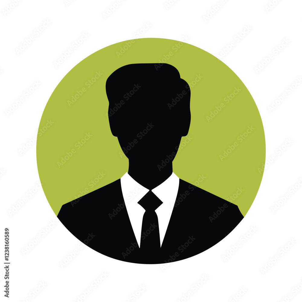 Professional Businessman Silhouette Profile Icon on a Lime Green Circle Professional Businessman Silhouette Profile Icon on a Lime Green Circle