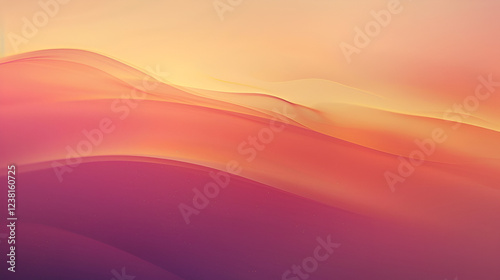 Abstract sunset landscape; warm colors, soft curves, blurred background, website design